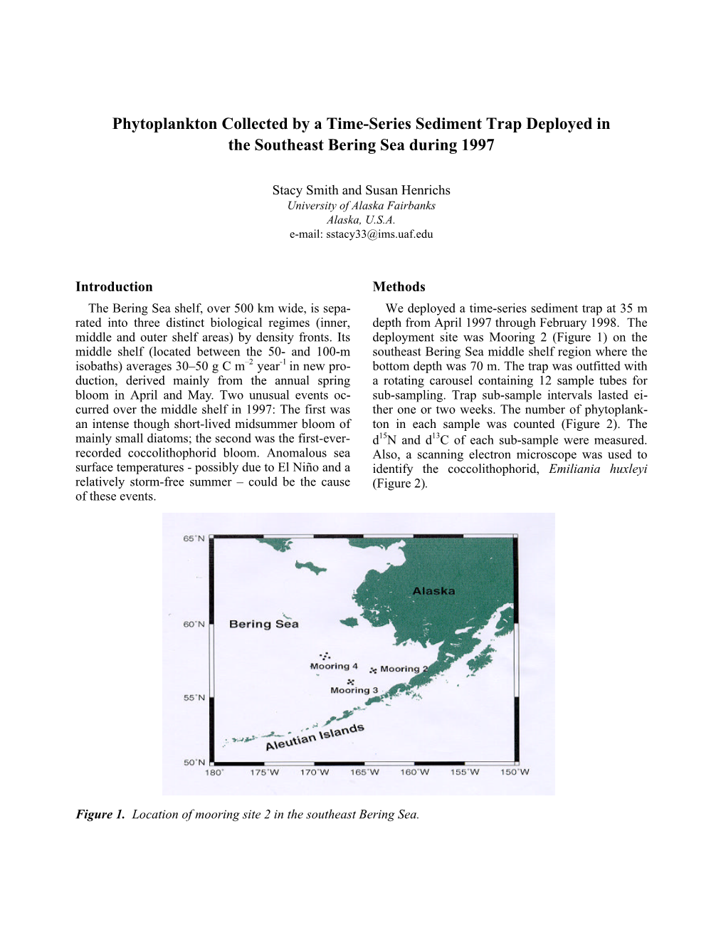 Phytoplankton Collected by a Time-Series Sediment Trap Deployed in the Southeast Bering Sea During 1997