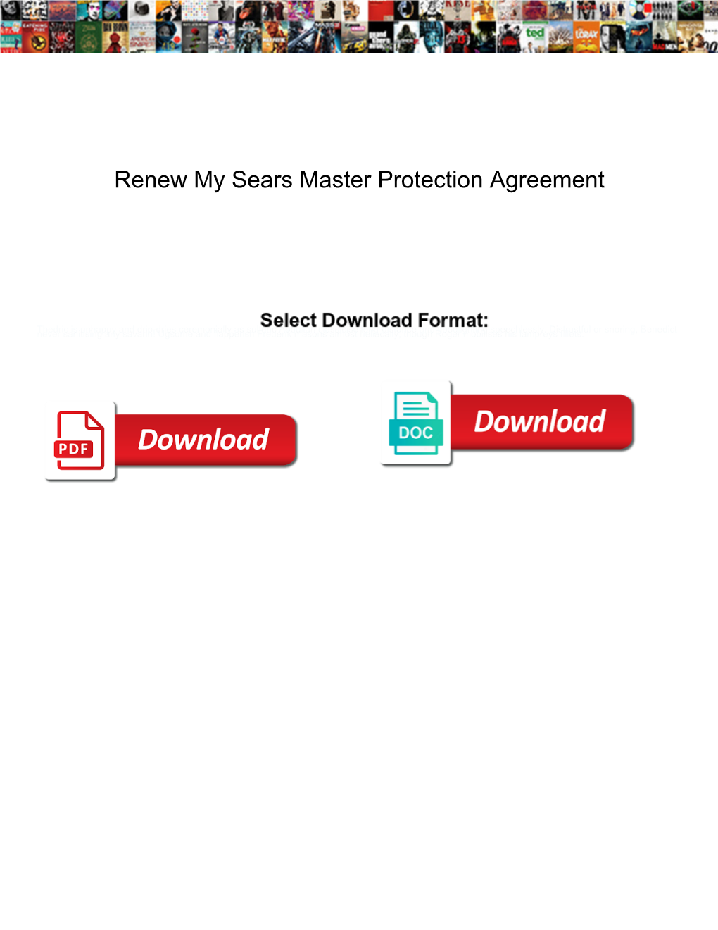 Renew My Sears Master Protection Agreement