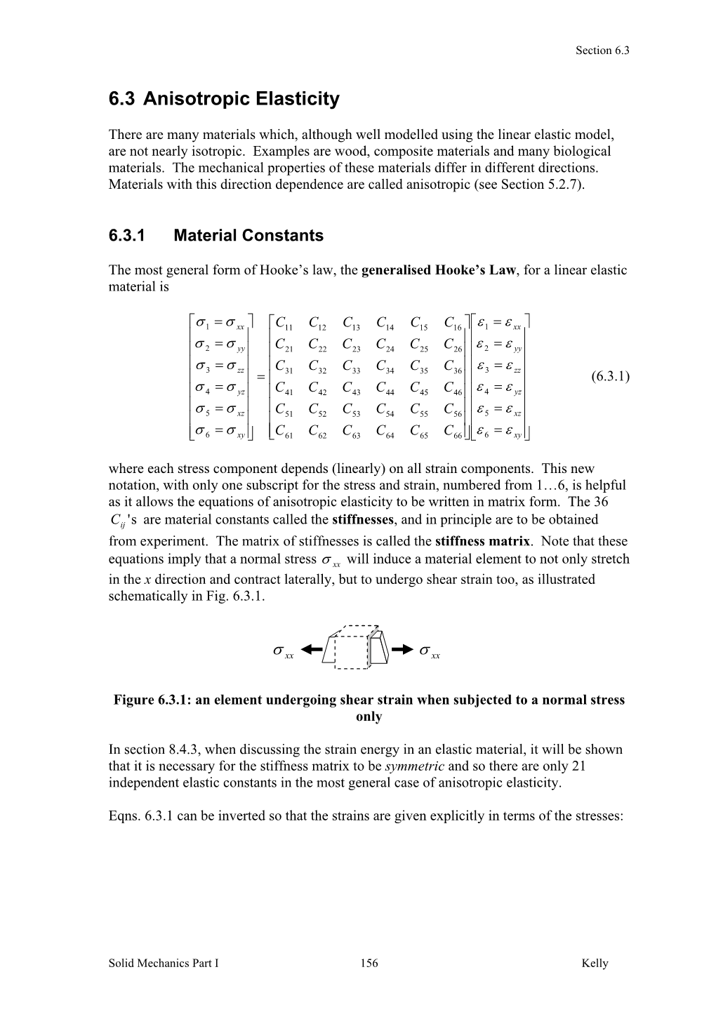 6.3 Anisotropic Elasticity