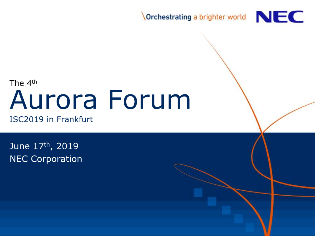 Aurora Forum ISC2019 in Frankfurt