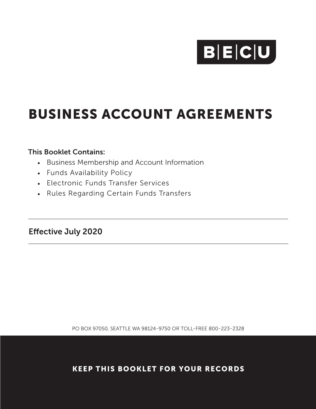 BECU Business Account Agreements