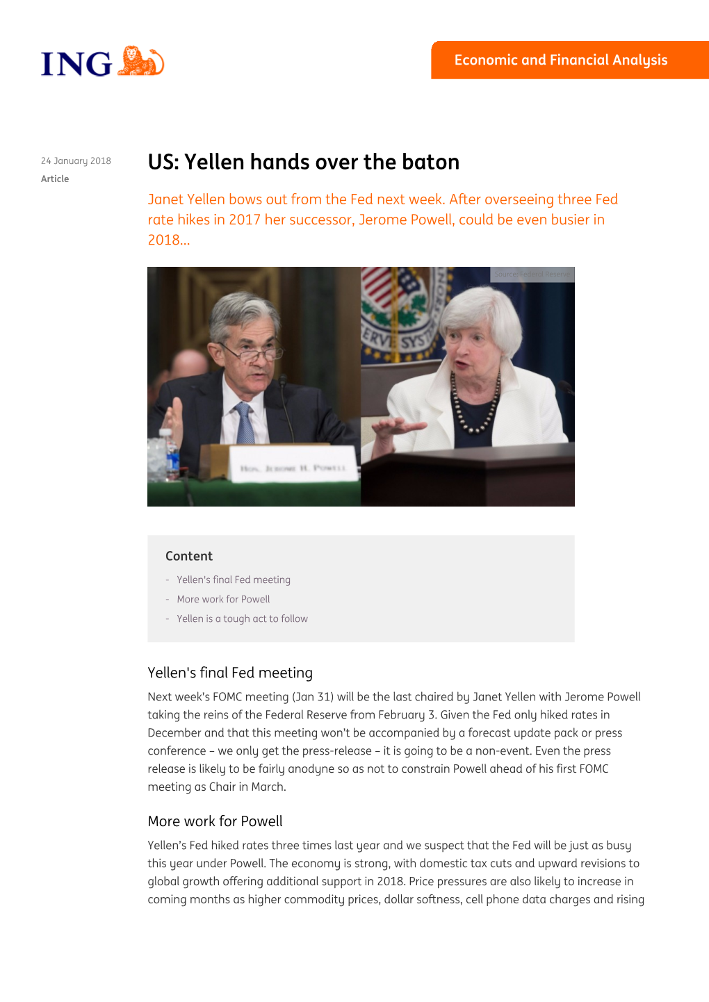 Yellen Hands Over the Baton Article Janet Yellen Bows out from the Fed Next Week