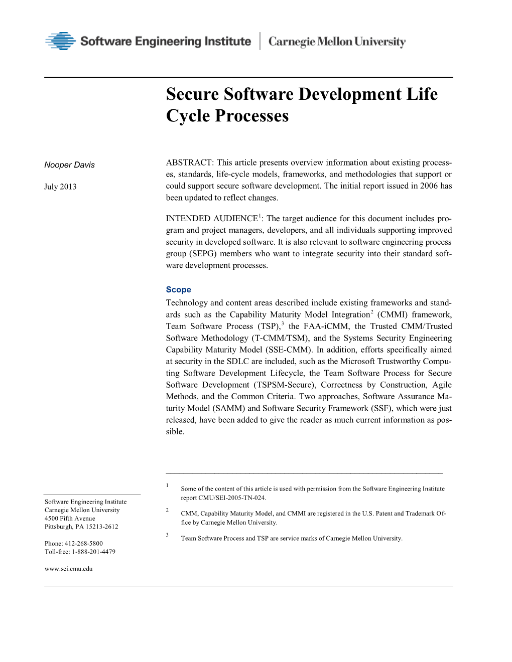 Secure Software Development Life Cycle Processes