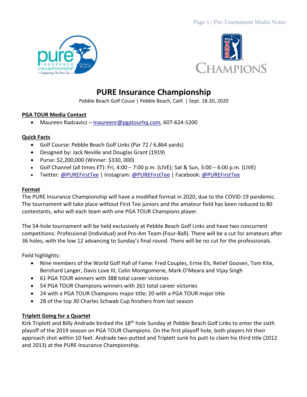 PURE Insurance Championship Pebble Beach Golf Couse | Pebble Beach, Calif