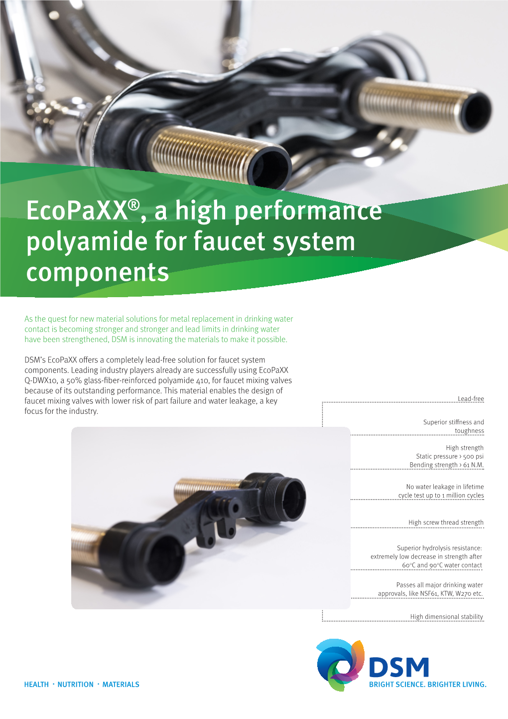 Ecopaxx®, a High Performance Polyamide for Faucet System Components