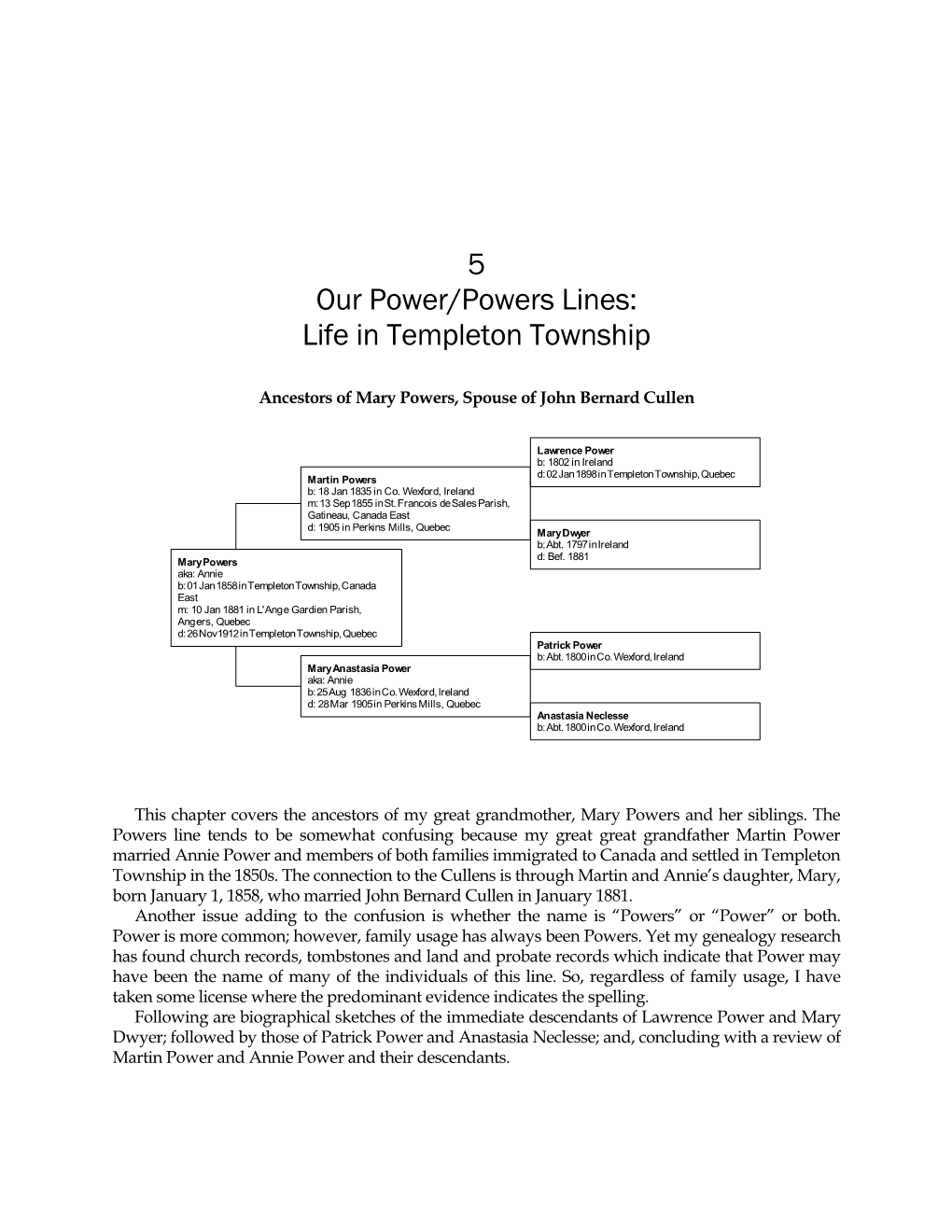 5 Our Power/Powers Lines: Life in Templeton Township