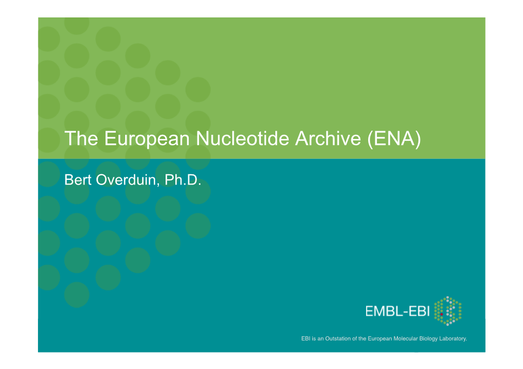 The European Nucleotide Archive (ENA)