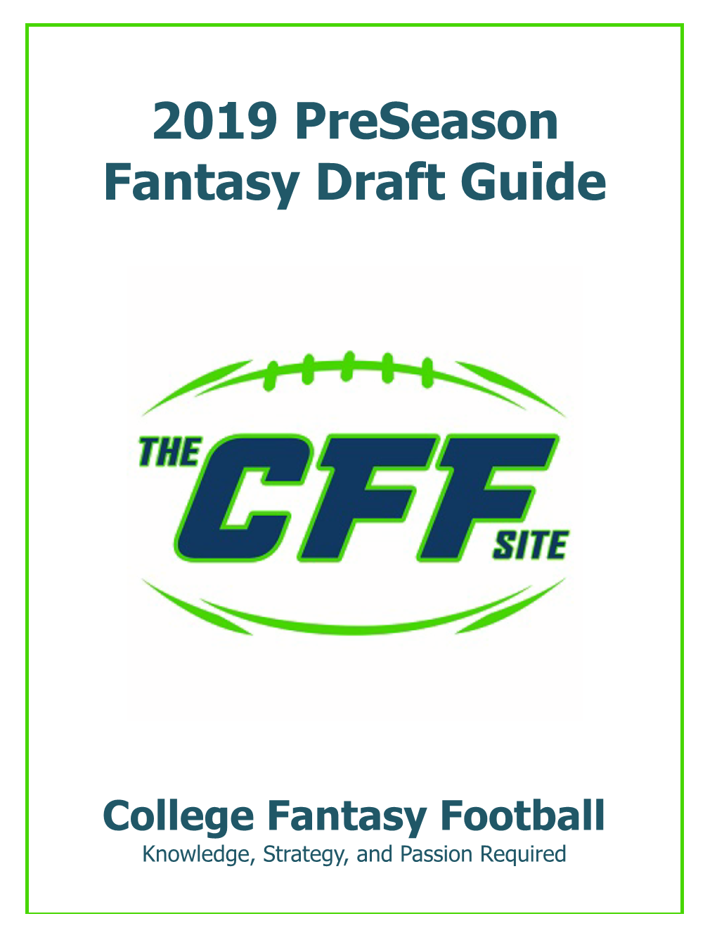 2019 Preseason Fantasy Draft Guide