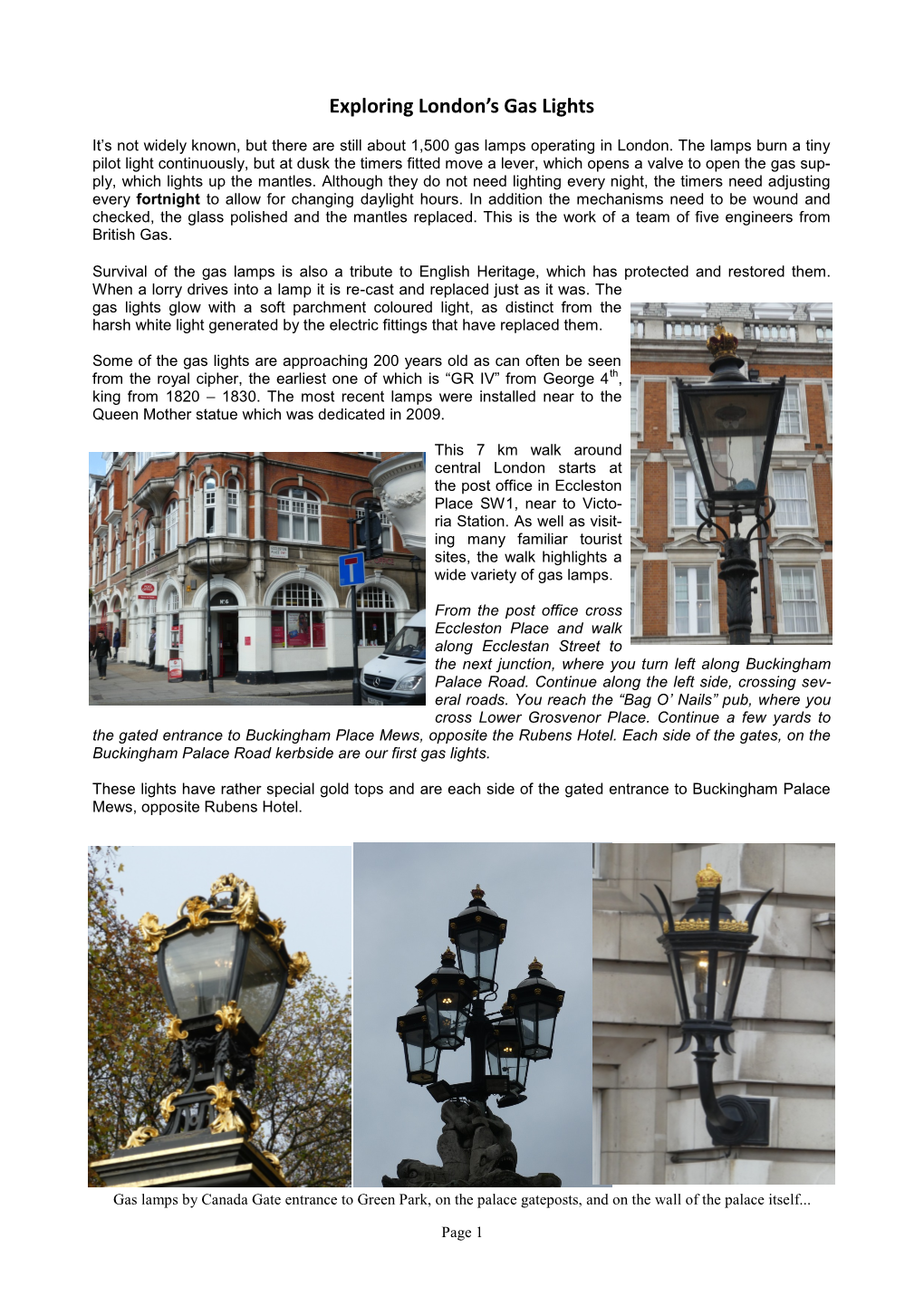 Exploring London's Gas Lights