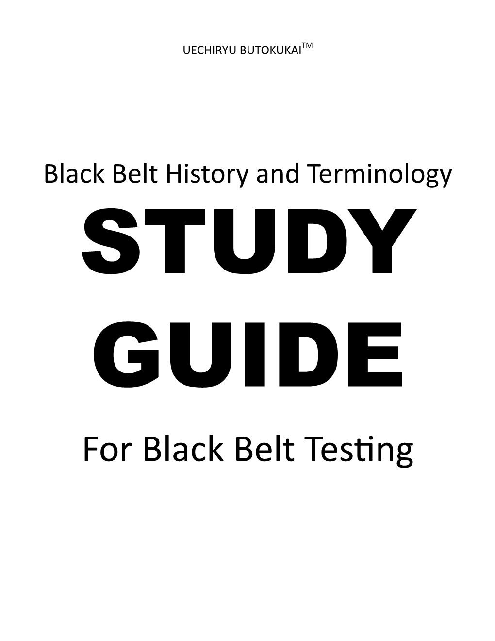 2021 Black Belt Study Guide