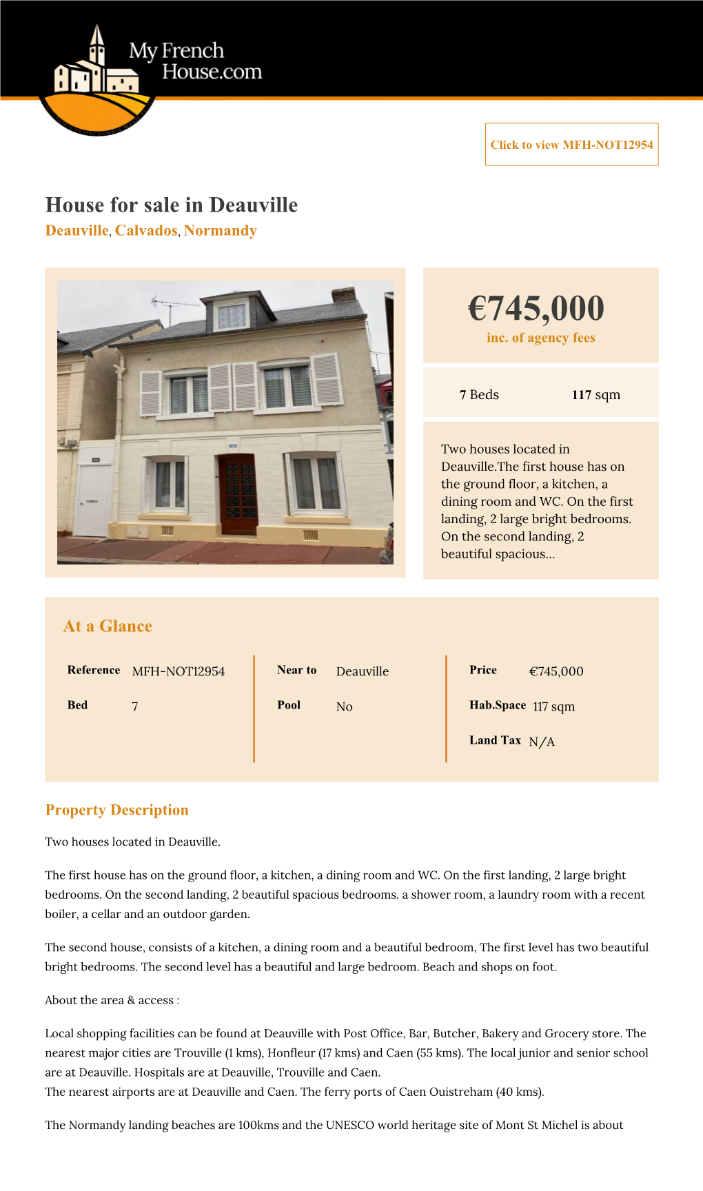 7 Bedroom House for Sale – Deauville