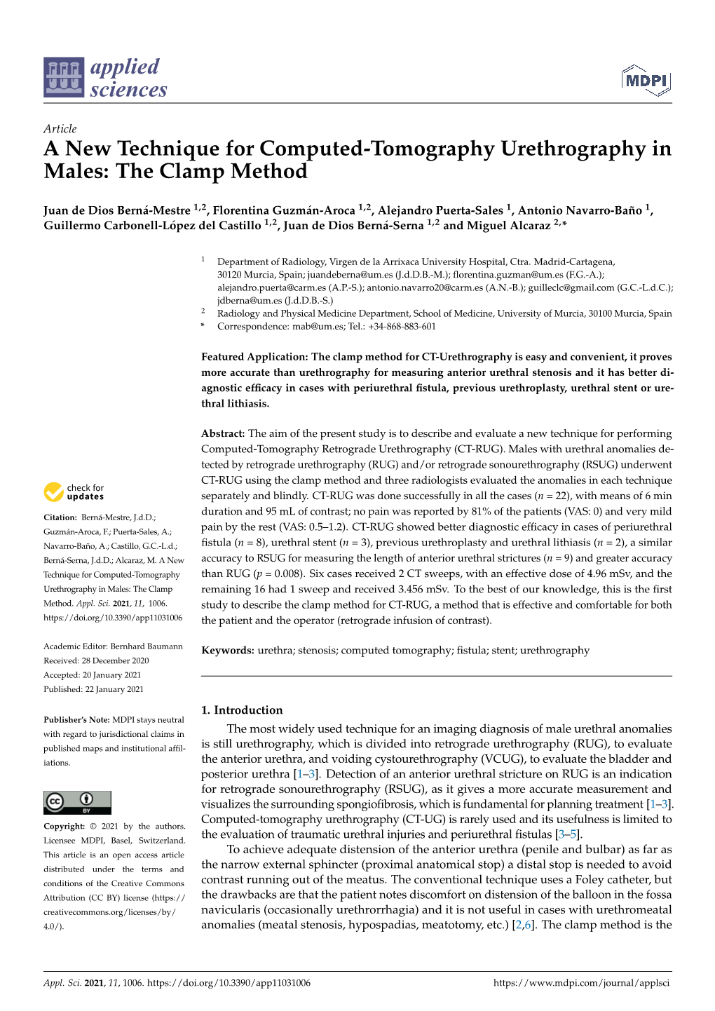 A New Technique for Computed-Tomography Urethrography in Males: the Clamp Method