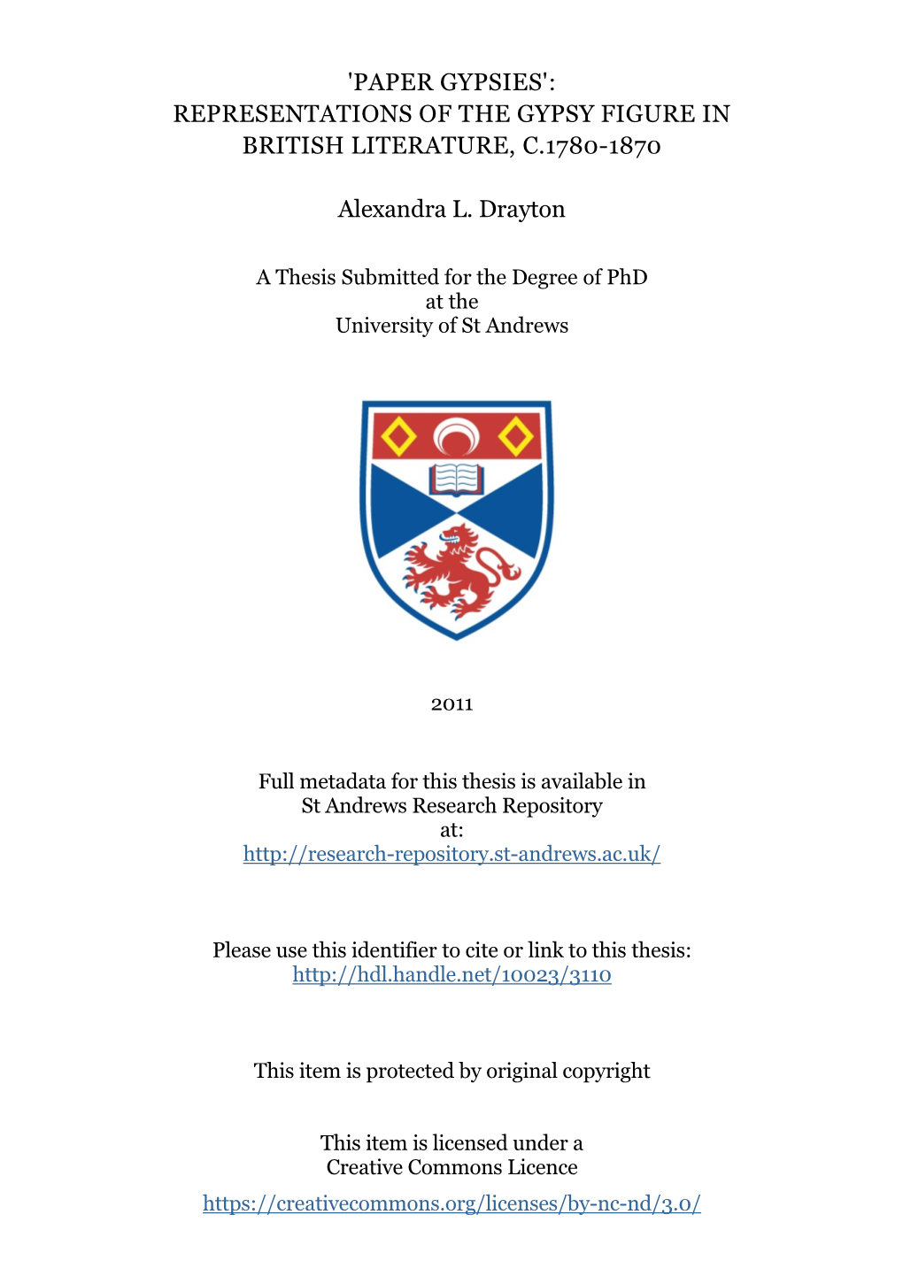 Alexandra L. Drayton Phd Thesis