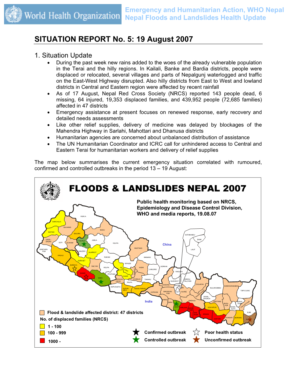 Floods & Landslides Nepal 2007