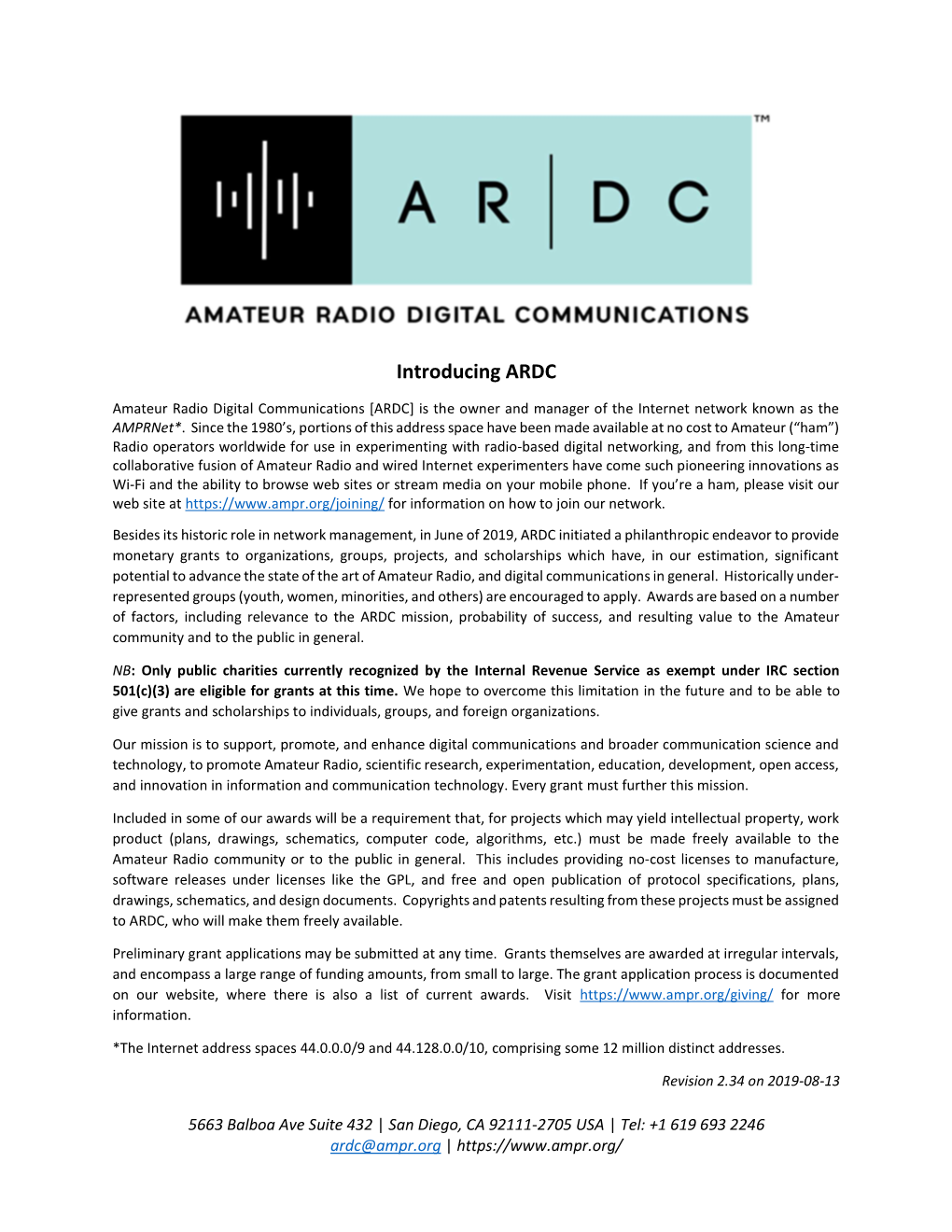 Introducing ARDC