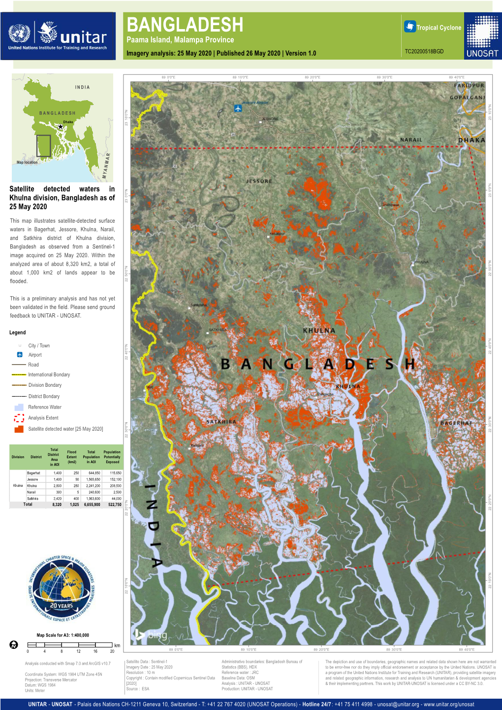 BANGLADESH 5?Tropical Cyclone Paama Island, Malampa Province Imagery Analysis: 25 May 2020 | Published 26 May 2020 | Version 1.0 TC20200518BGD