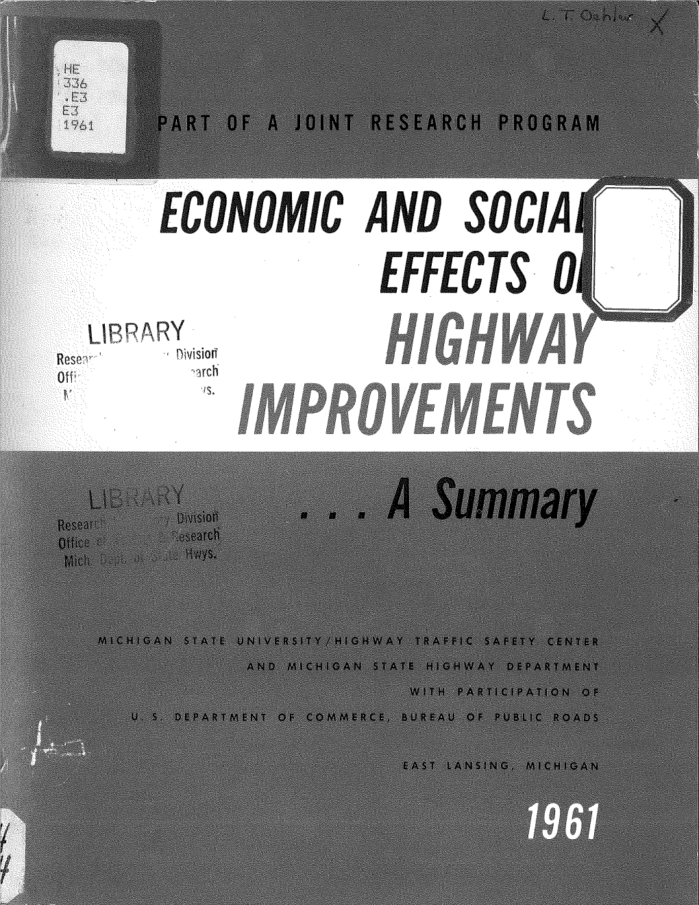 Economic and Social Effects on Highway Improvements