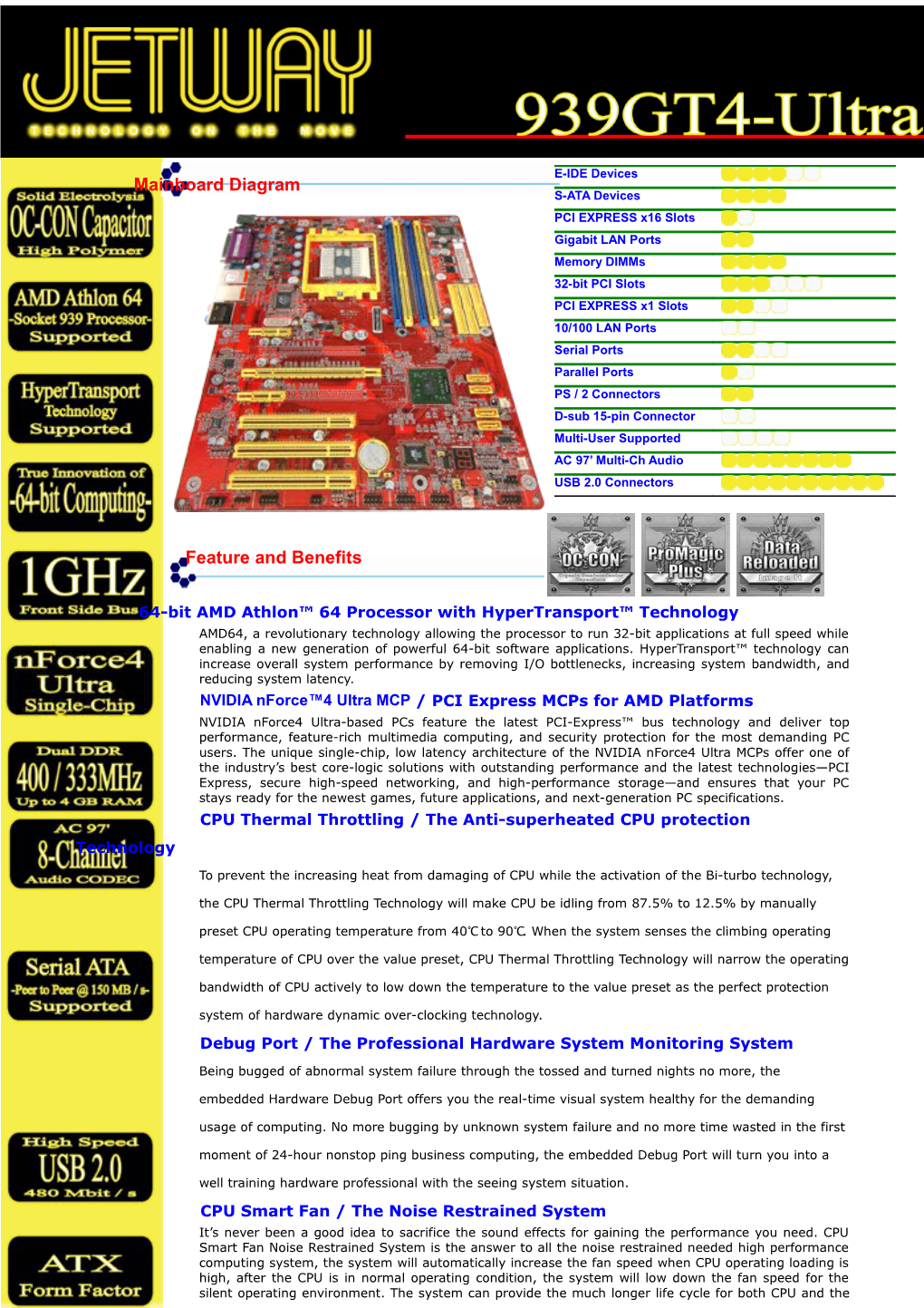 64-Bit AMD Athlon 64 Processor with Hypertransport Technology