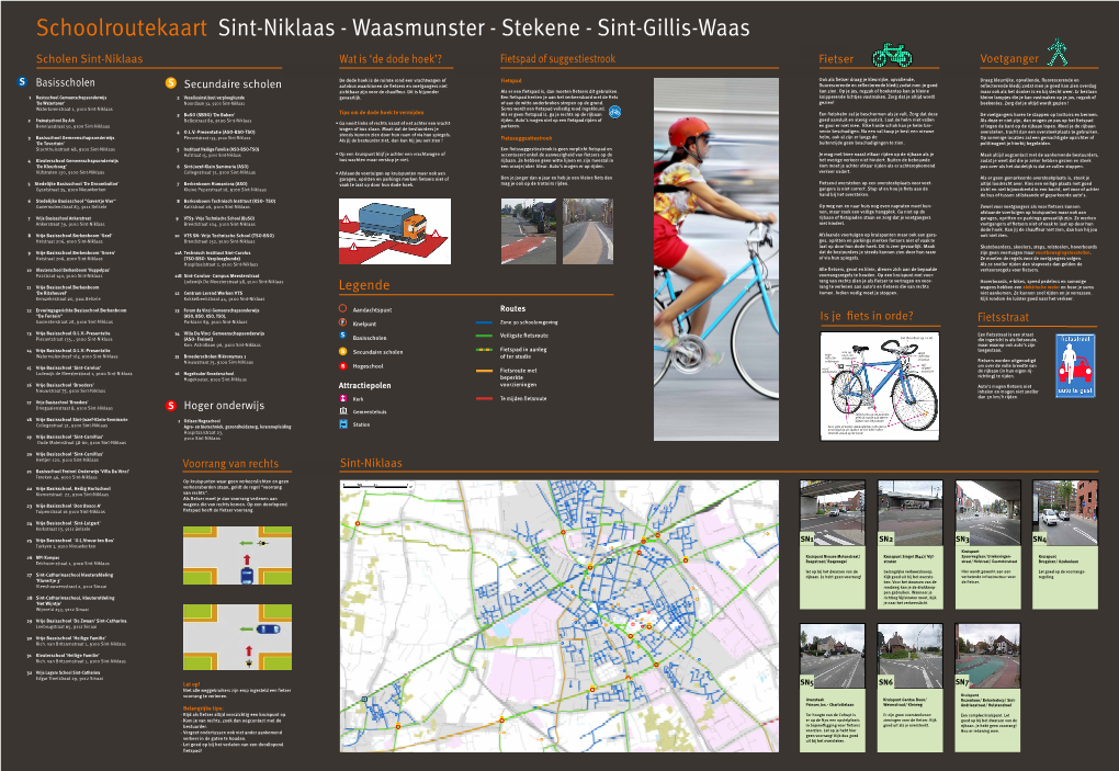 Schoolroutekaart Sint-Niklaas - Waasmunster - Stekene - Sint-Gillis-Waas