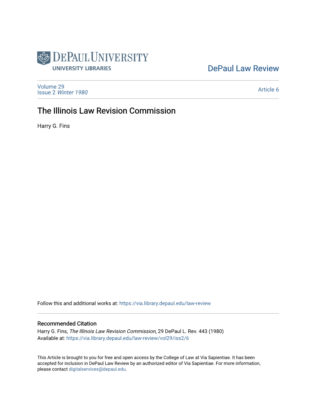 The Illinois Law Revision Commission