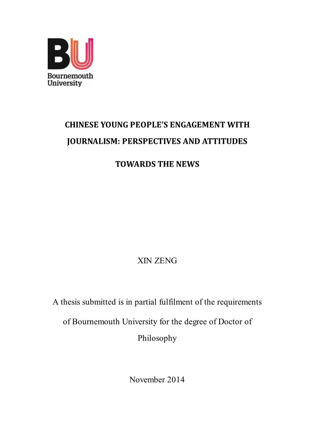 Chinese Young People's Engagement with Journalism