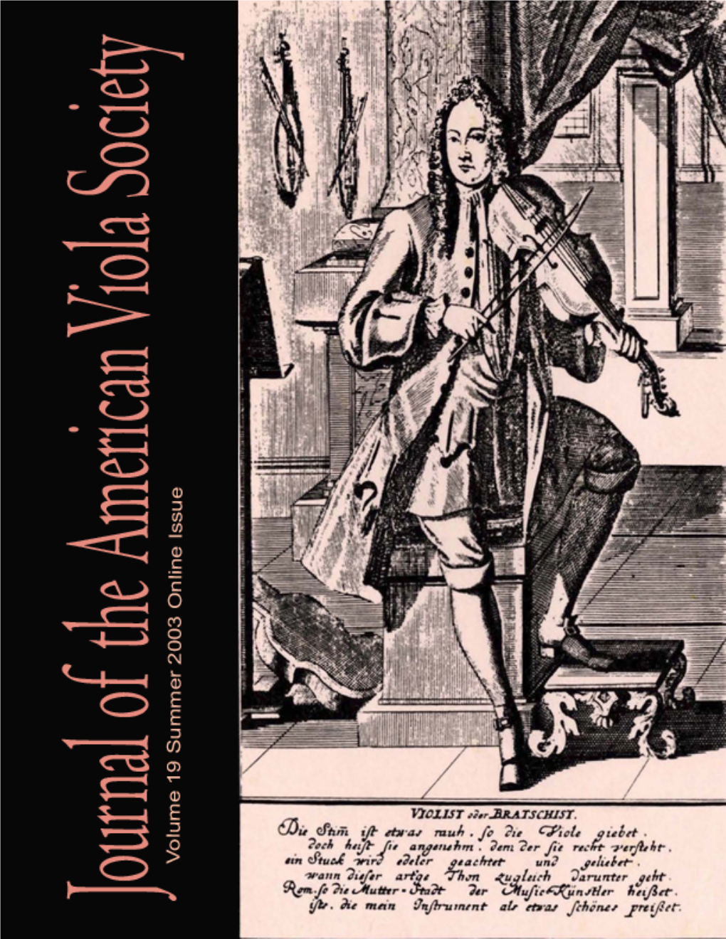 Journal of the American Viola Society Volume19 Online, Summer 2003