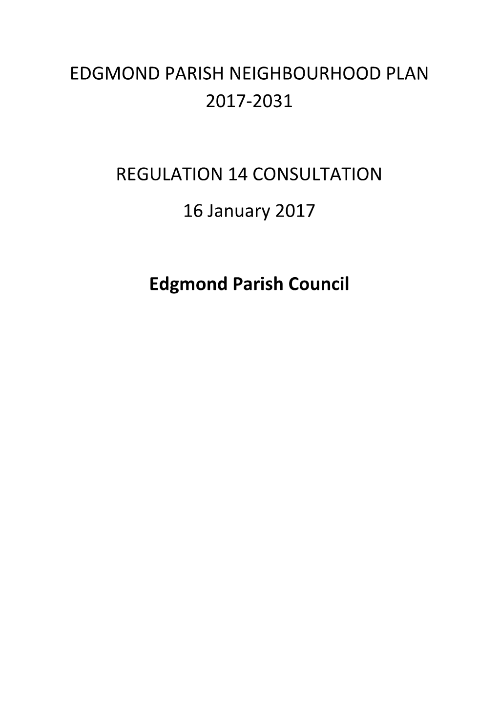 Edgmond Draft Neighbourhood Plan