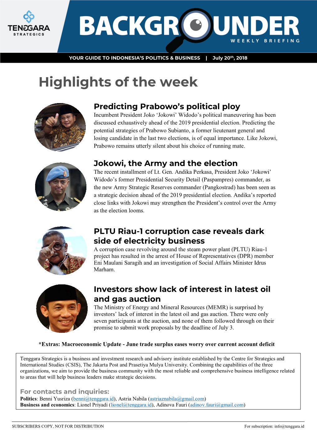 Highlights of the Week