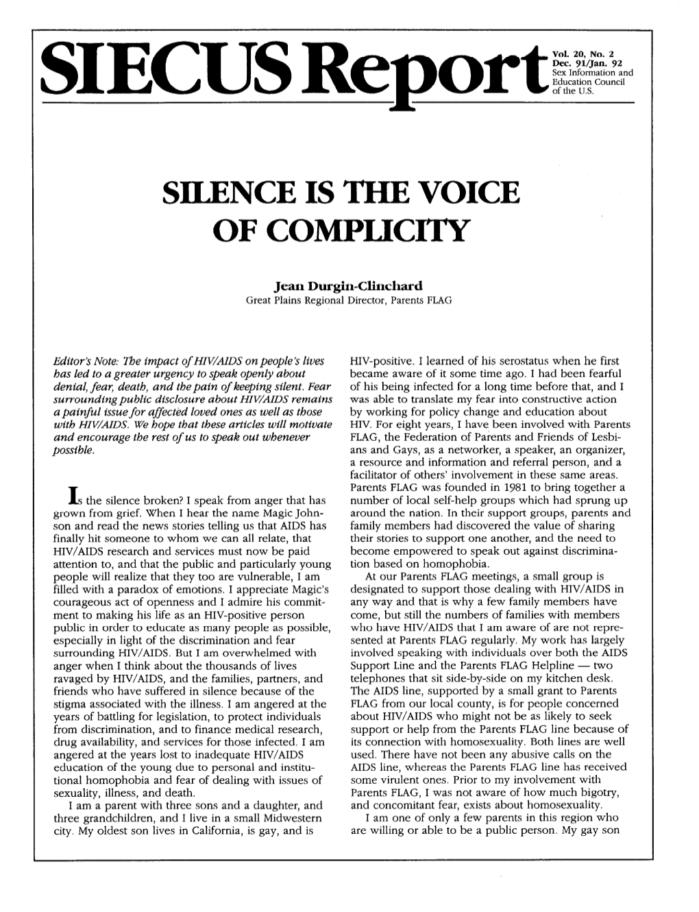 Silence Is the Voice of Complicity