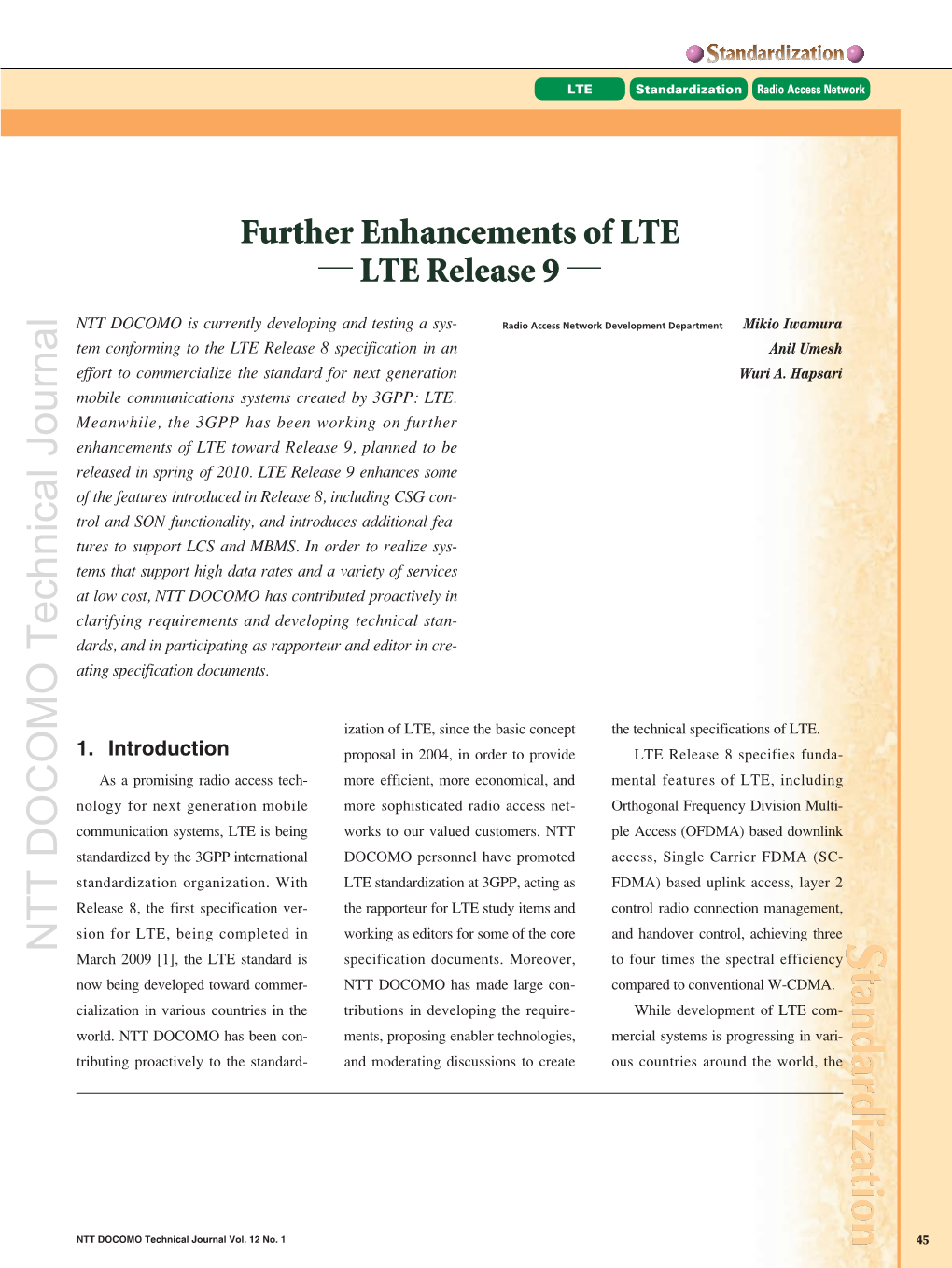 Further Enhancements of LTE -LTE Release 9
