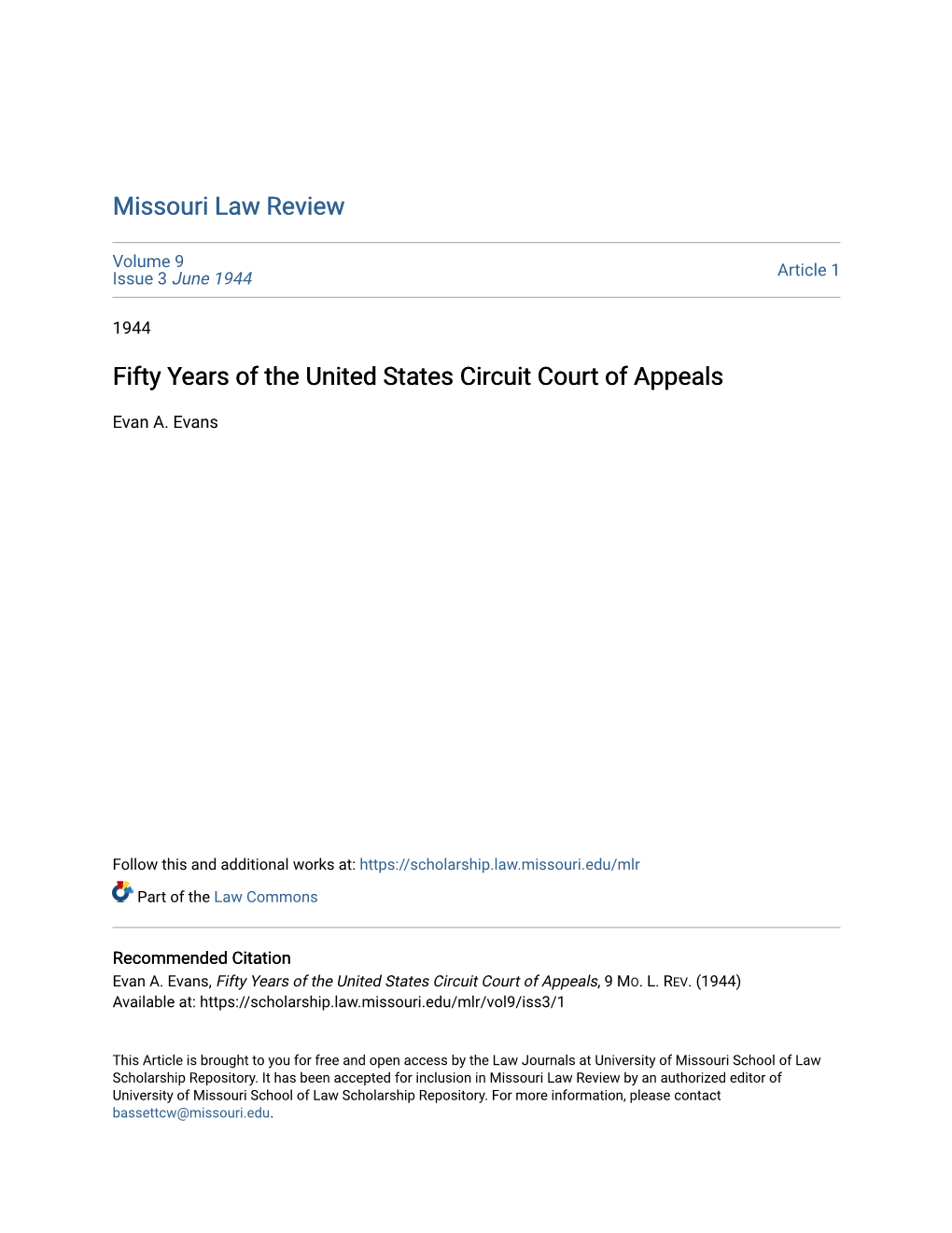 Fifty Years of the United States Circuit Court of Appeals