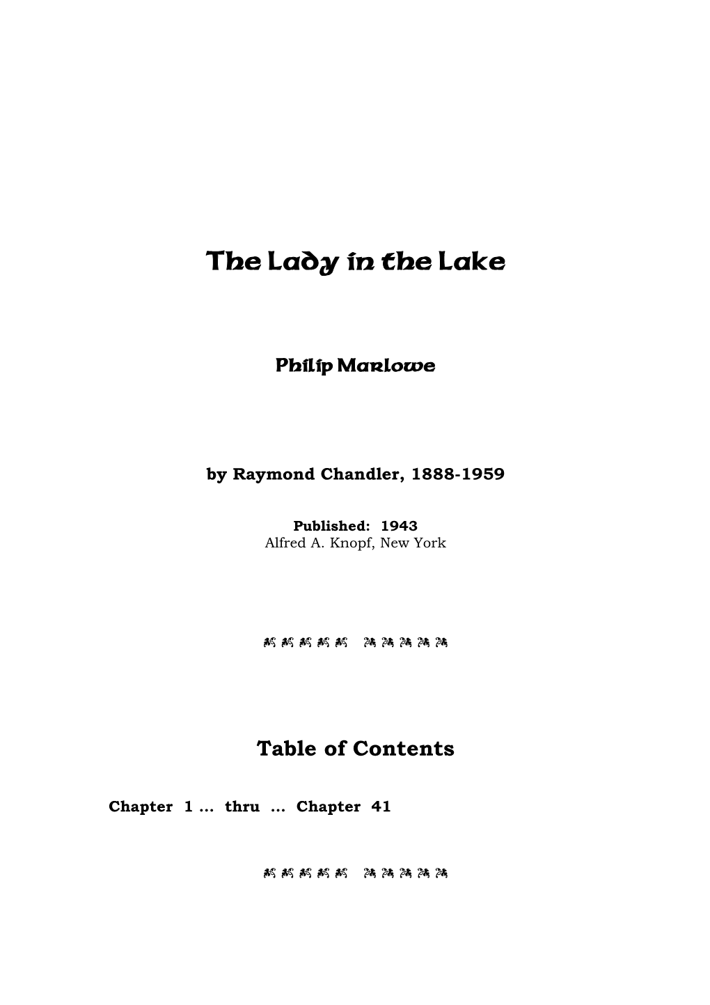 The Lady in the Lake