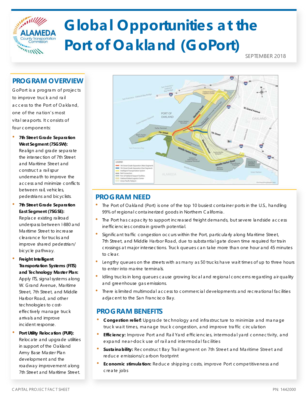 Global Opportunities at the Port of Oakland (Goport) SEPTEMBER 2018