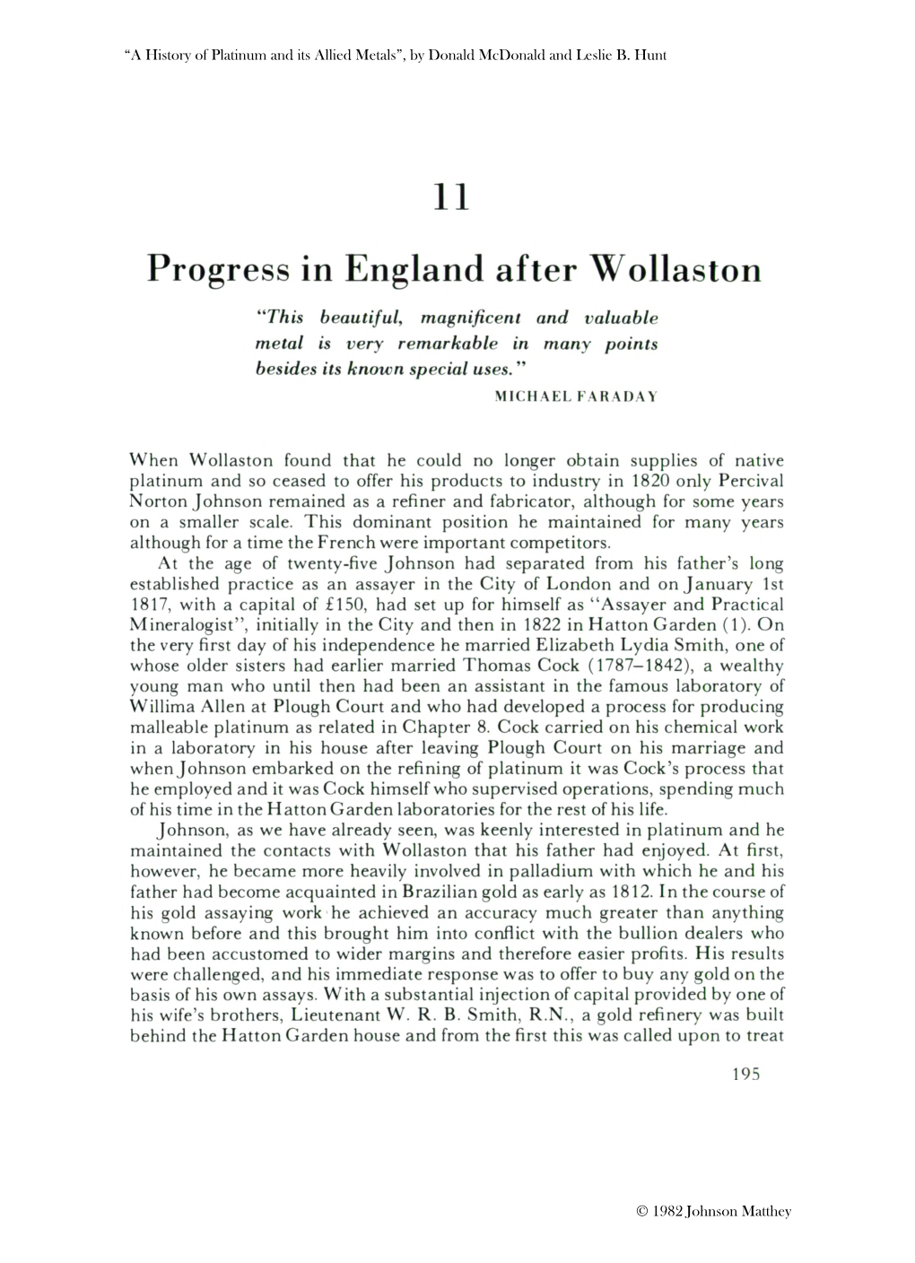 Progress in England After Wollaston