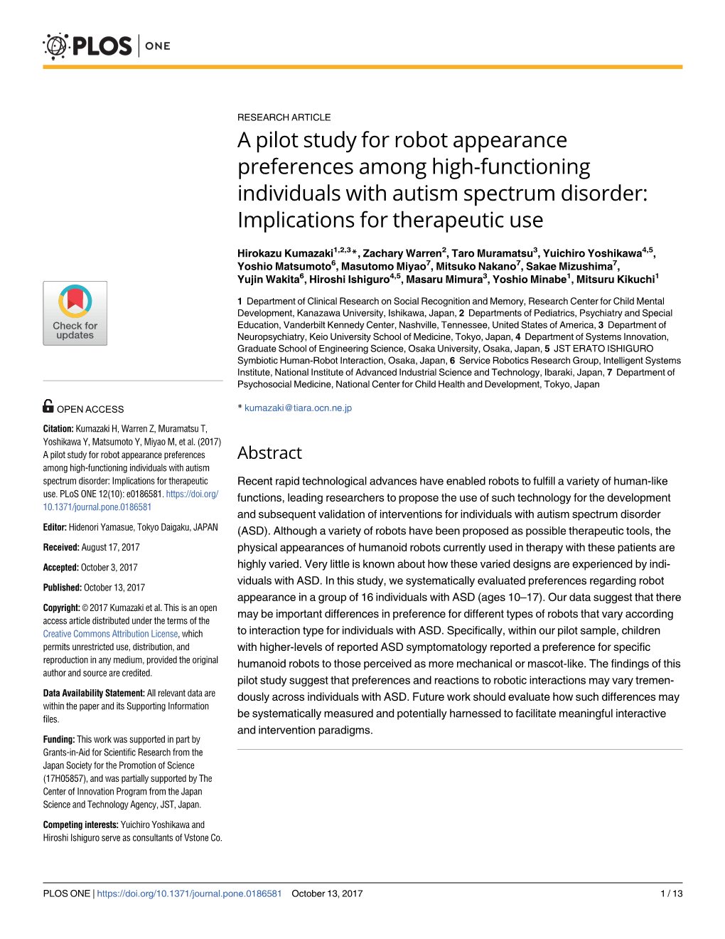 A Pilot Study for Robot Appearance Preferences Among High-Functioning Individuals with Autism Spectrum Disorder: Implications for Therapeutic Use