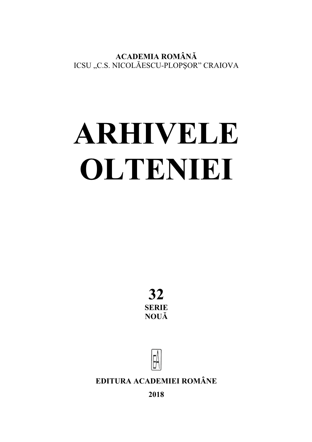 Arhivele Olteniei 32