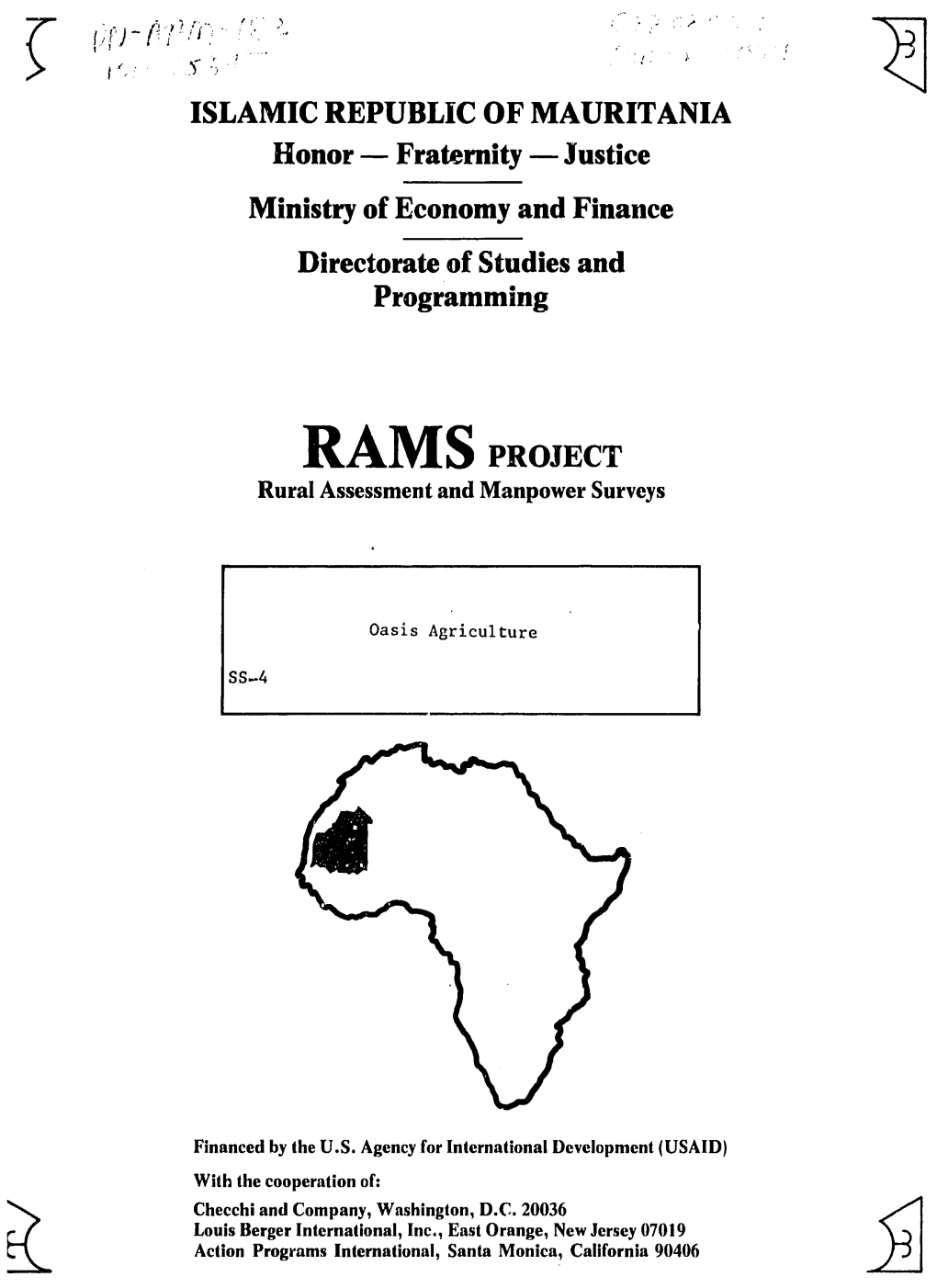 RAMS PROJECT Rural Assessment and Manpower Surveys