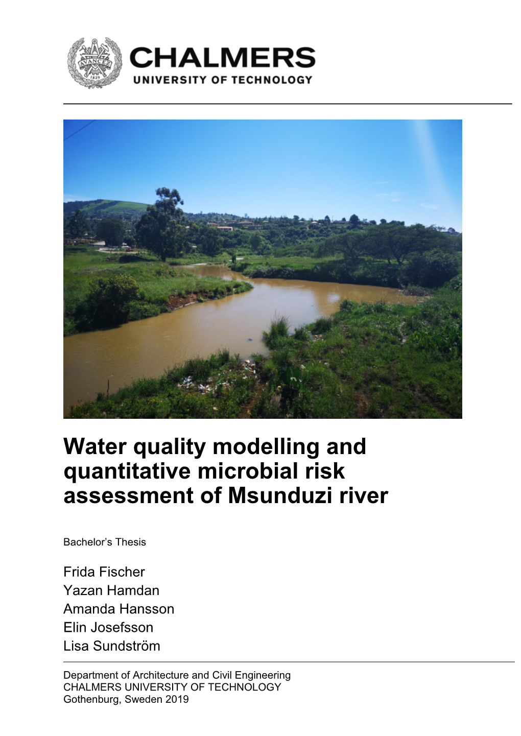 Water Quality Modelling and Quantitative Microbial Risk Assessment of Msunduzi River