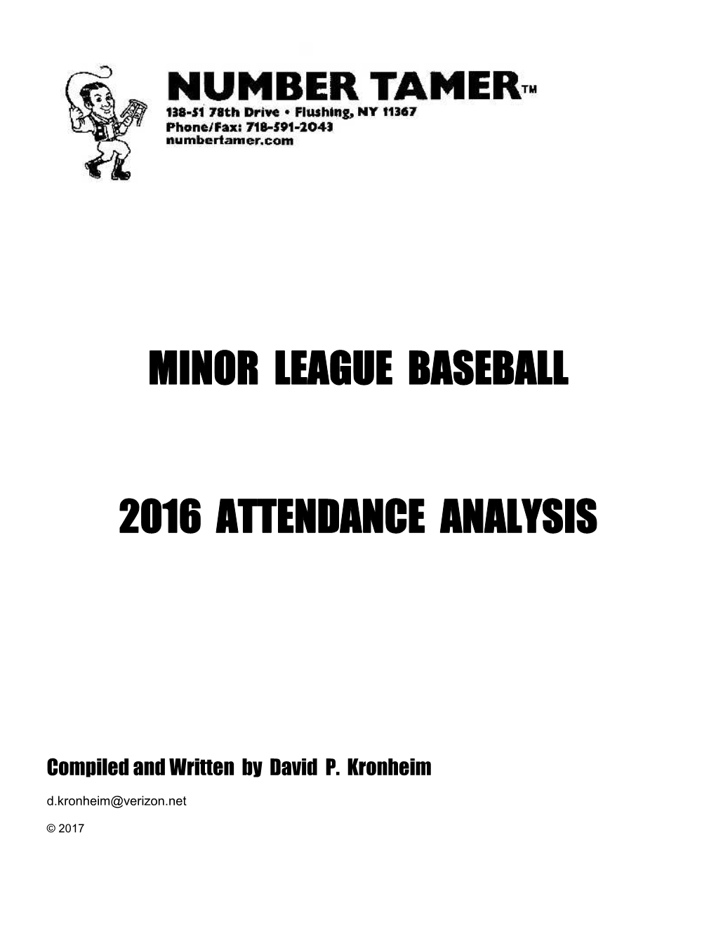 2016 Minor League Baseball Attendance Analysis