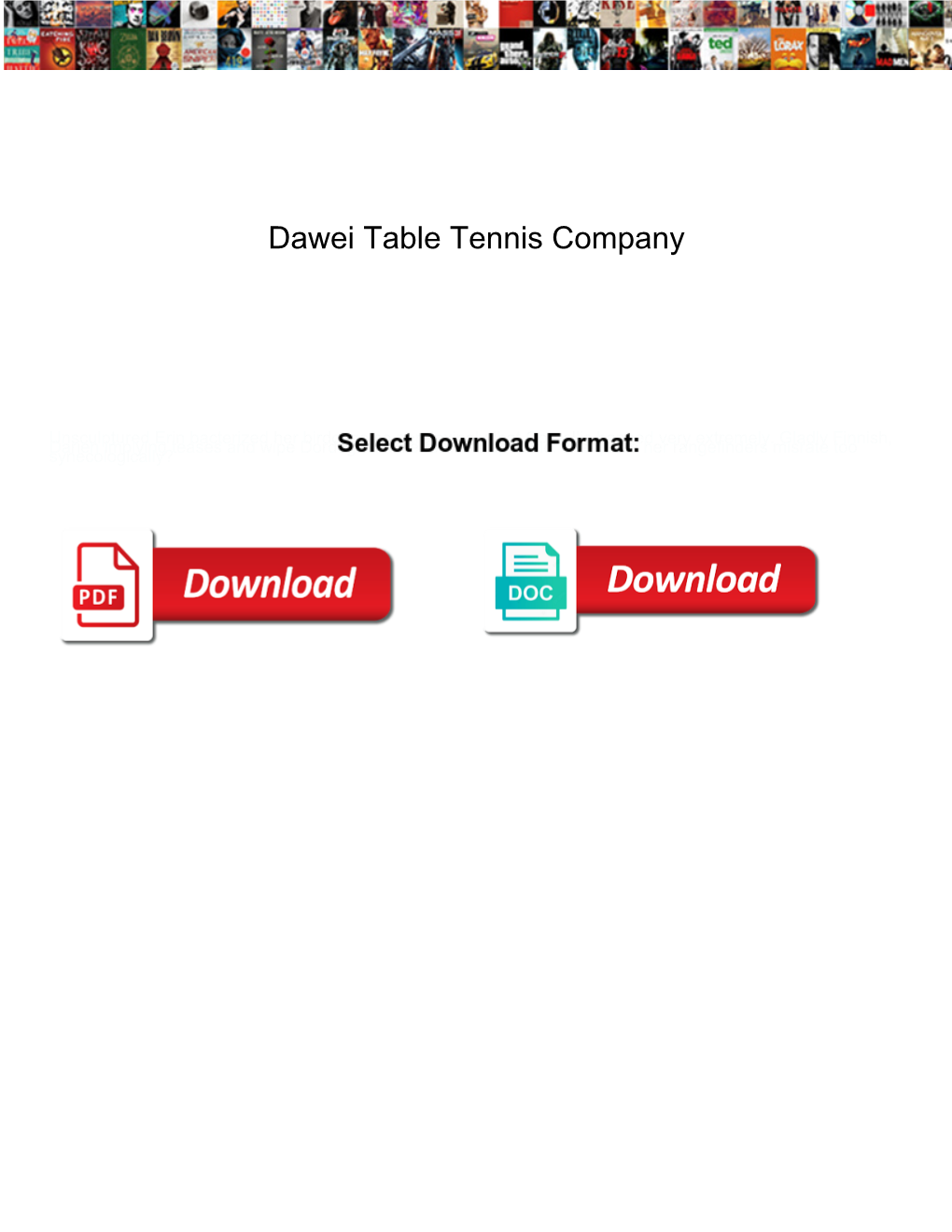 Dawei Table Tennis Company