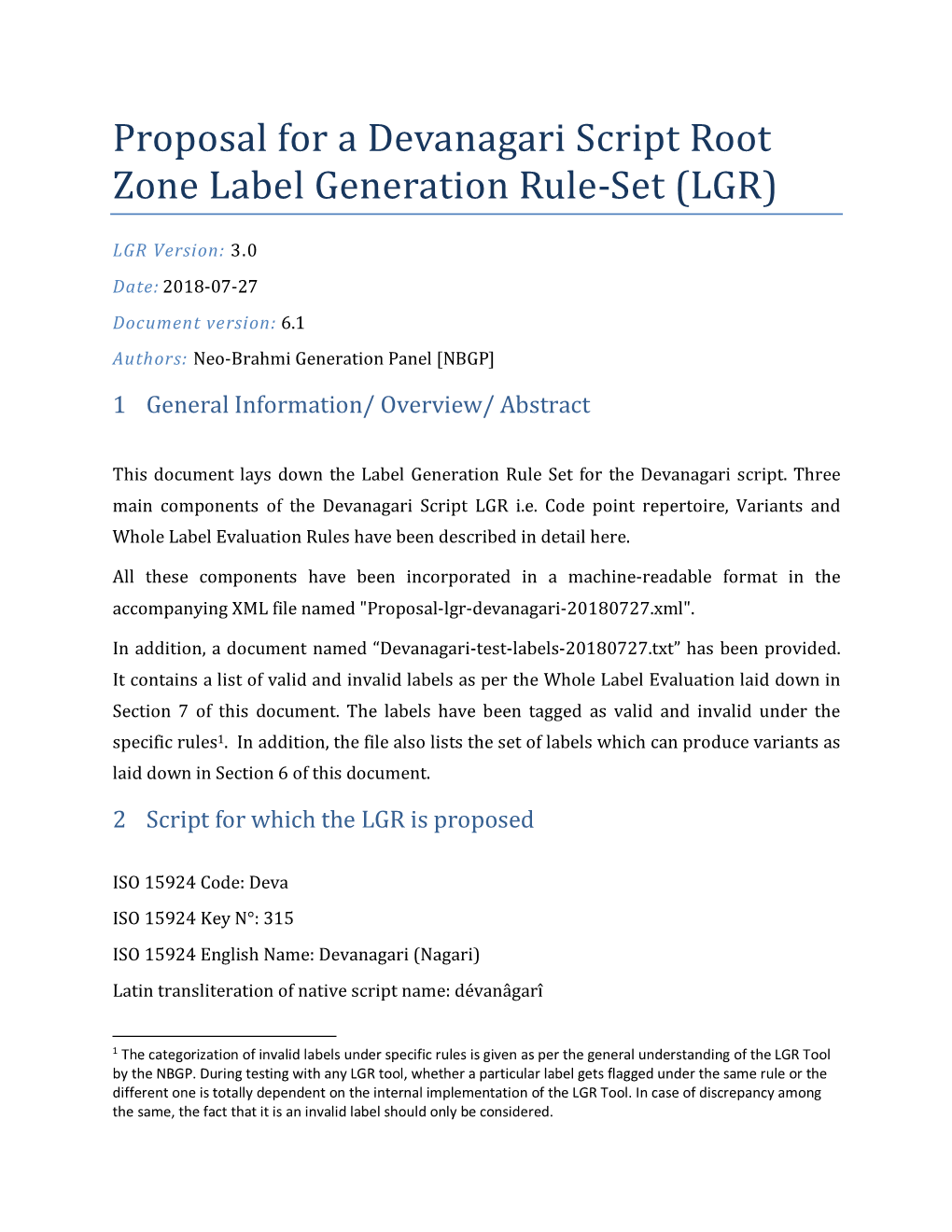 Proposal for a Devanagari Script Root Zone Label Generation Rule-Set (LGR)