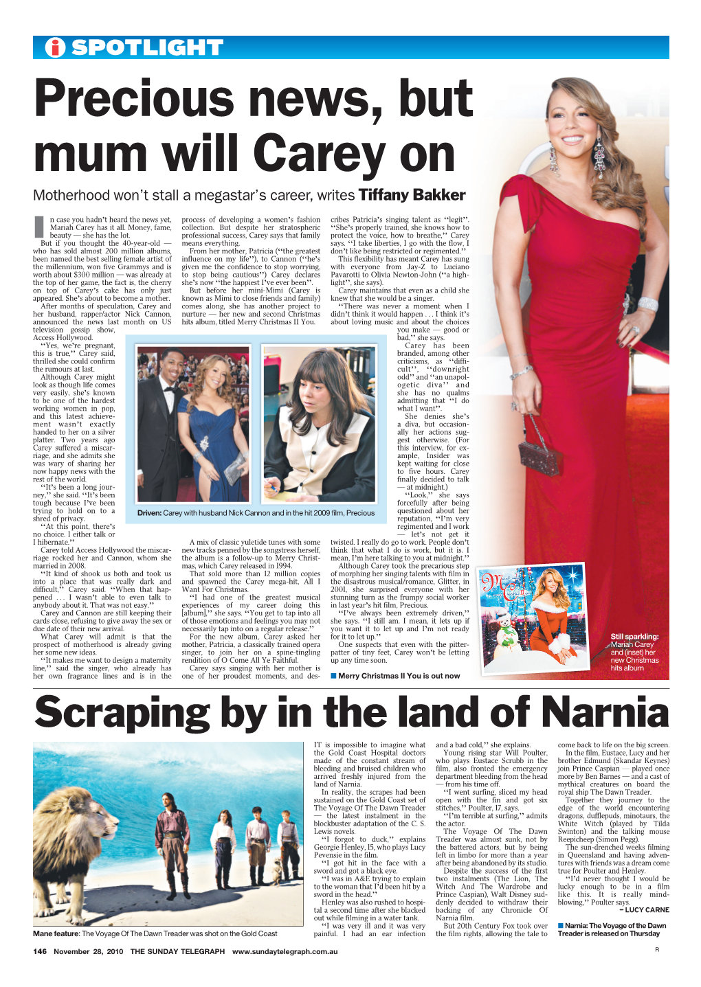 Precious News, but Mum Will Carey on Motherhood Won’T Stall a Megastar’S Career, Writes Tiffany Bakker