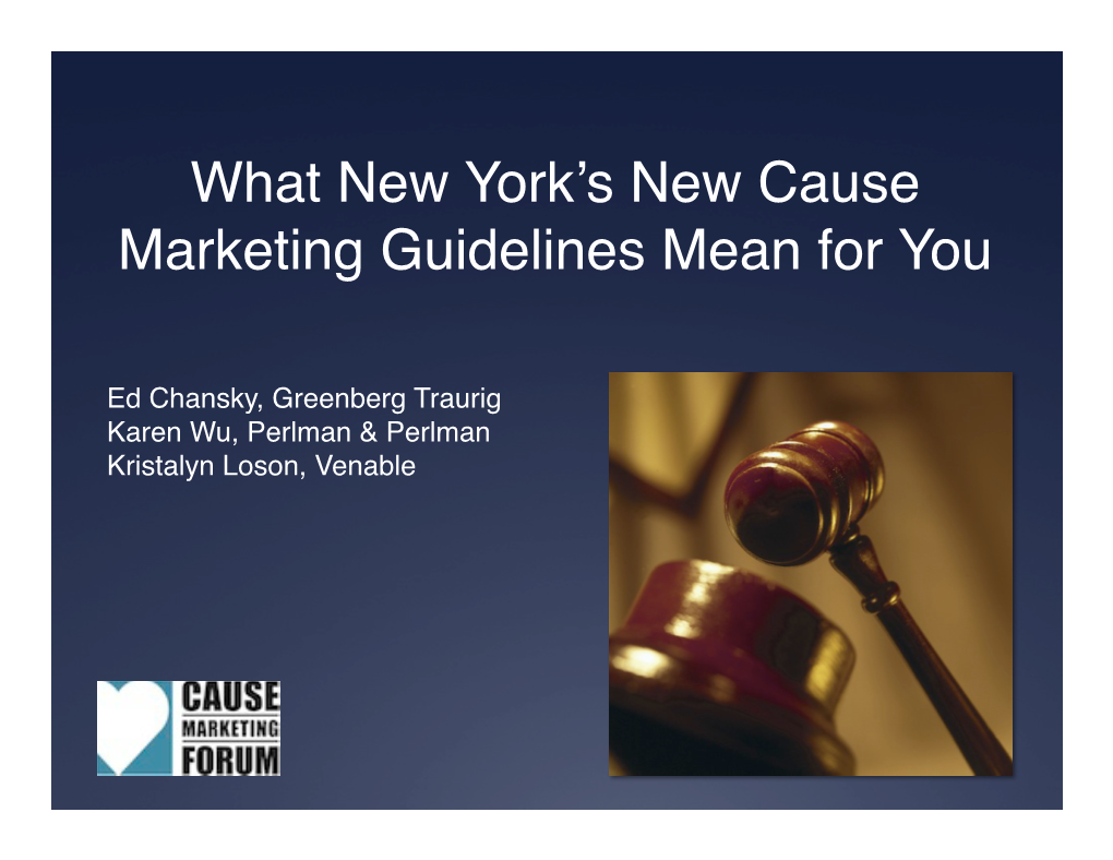 What New York's New Cause Marketing Guidelines Mean For