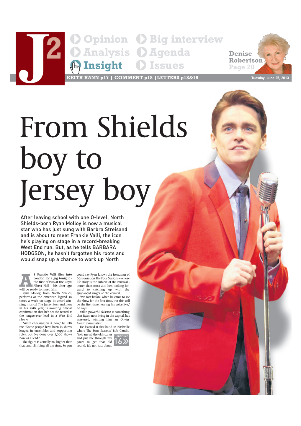 From Shields Boy to Jersey Boy