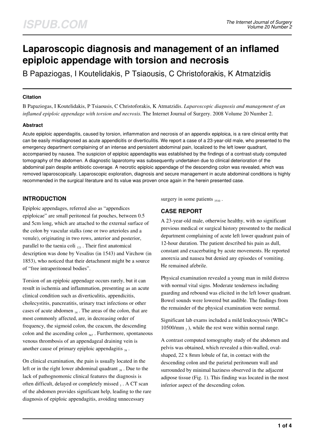 Laparoscopic Diagnosis and Management of An