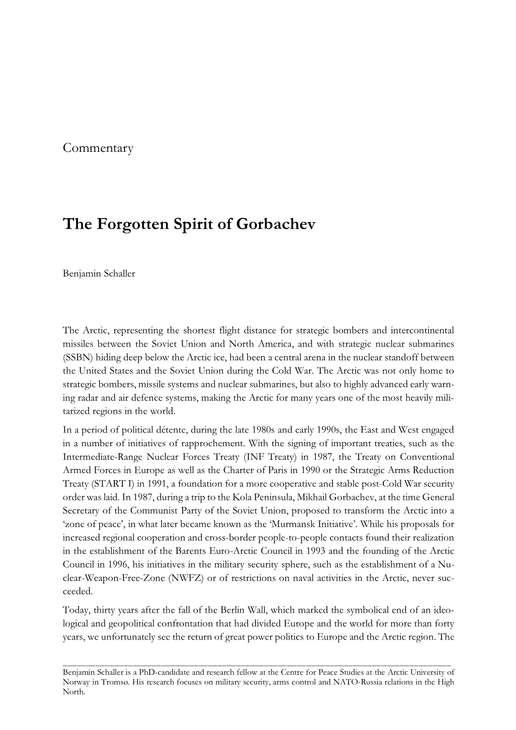 The Forgotten Spirit of Gorbachev