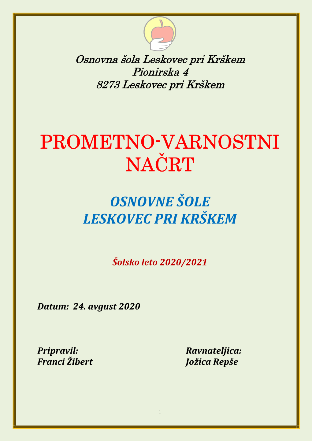 Prometno Varnostni Načrt