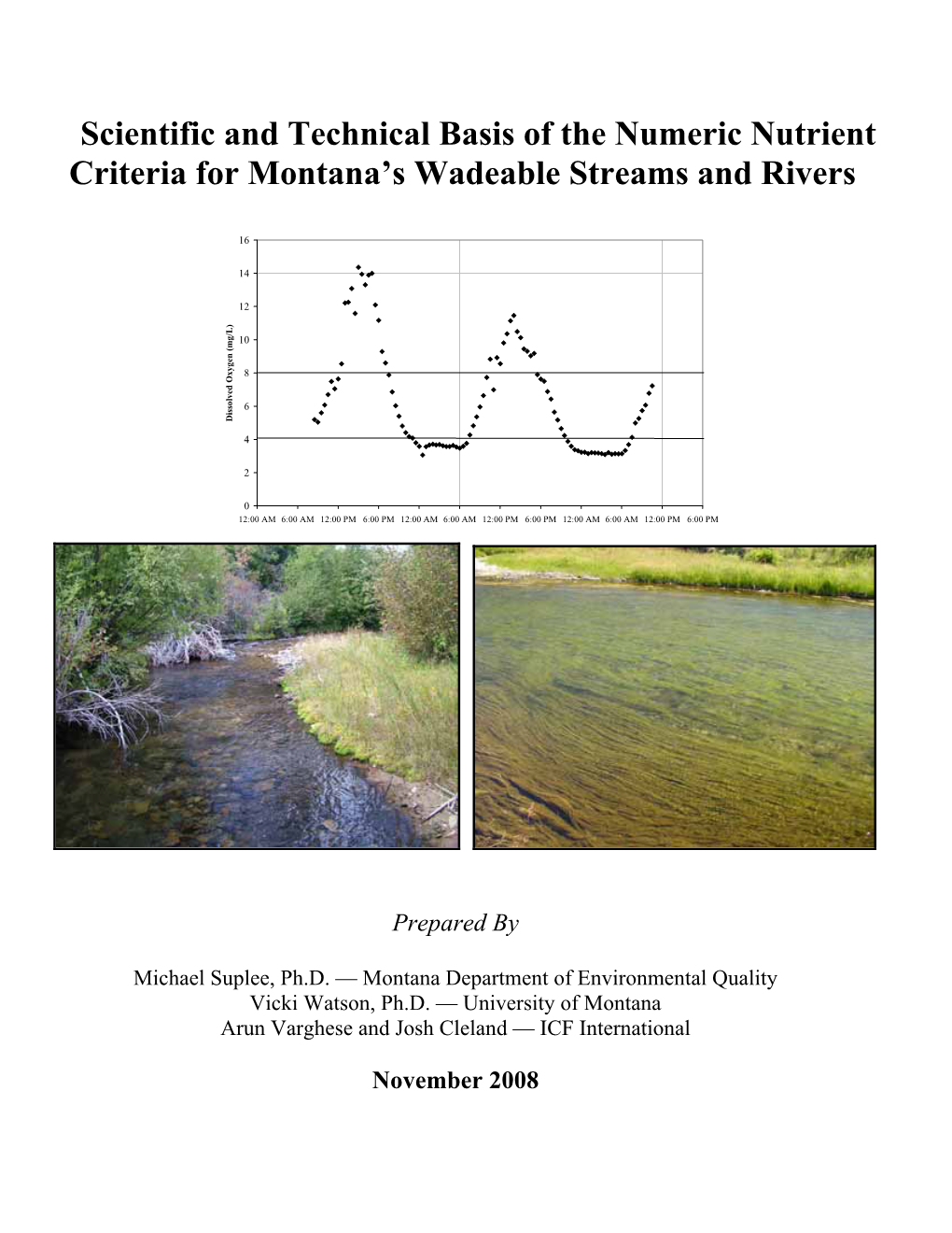 Scientific and Technical Basis of the Numeric Nutrient Criteria for Montana’S Wadeable Streams and Rivers