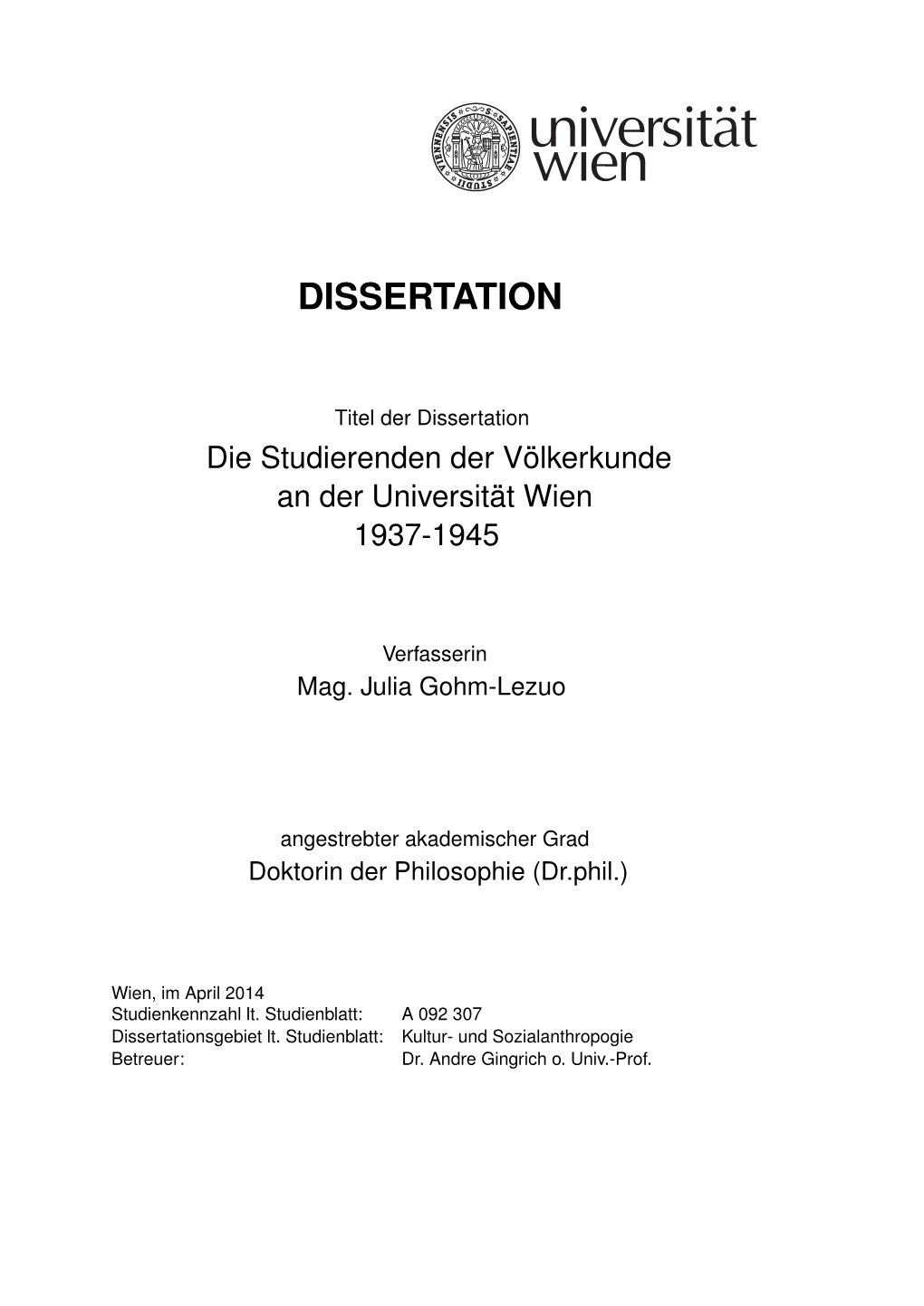 Dissertation