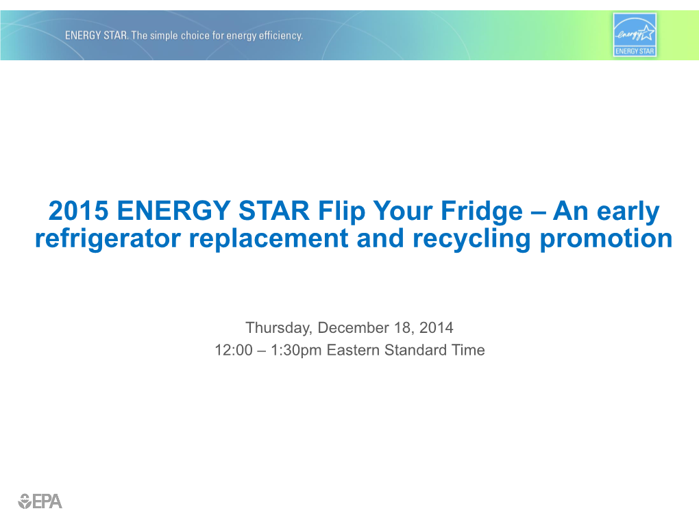 Early Refrigerator Replacement and Clothes Dryer Webinar